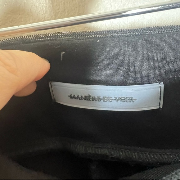 Maniere De Voir Womens Black Mesh Overlay Flare Pants Gothic Goth Grunge - Picture 7 of 11